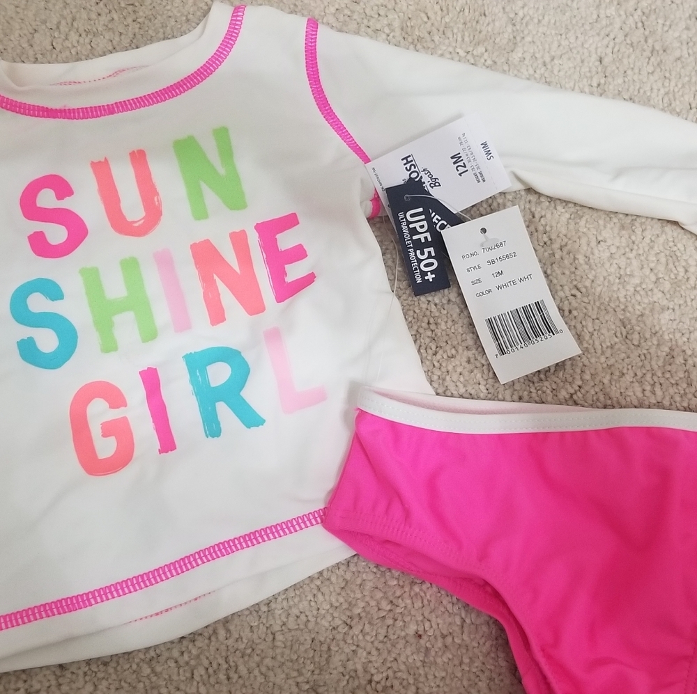 New OshKosh Girl's 12M 2 piece swimsuit